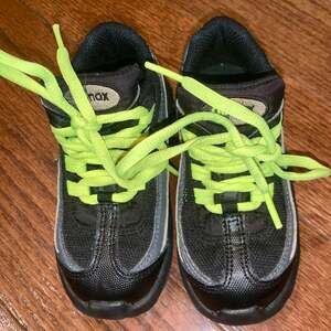 Nike Little Air Max 95 TD Black Volt Green Toddler Sneakers